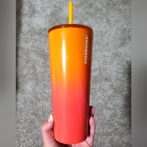 Starbucks Ombre Lemon Prism Spray Stainless Steel Cold Tumbler Venti